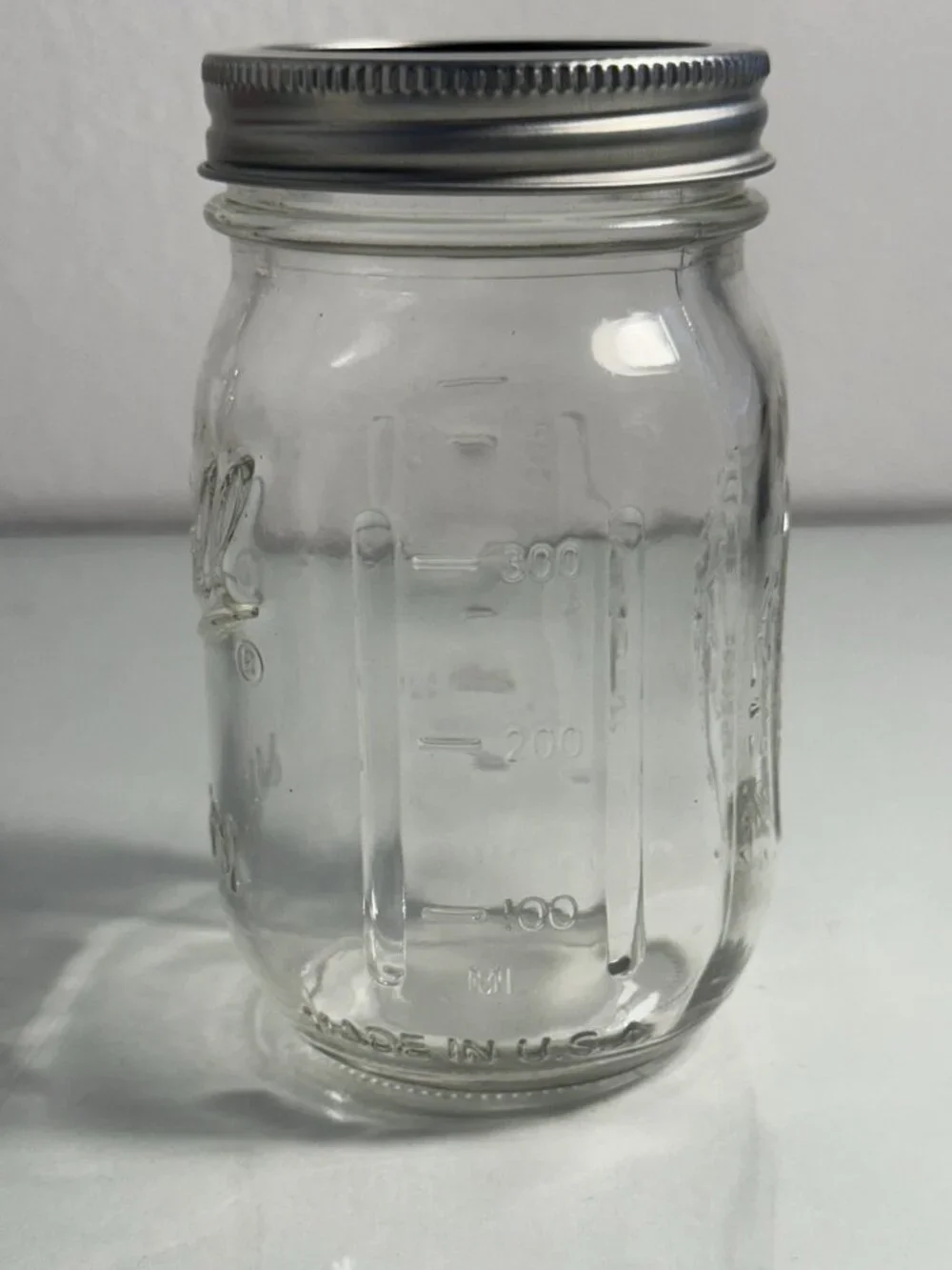 Vintage Ball Mason Jar 12oz  1.5 Cup Clear Glass Canning Measuring w/Lid